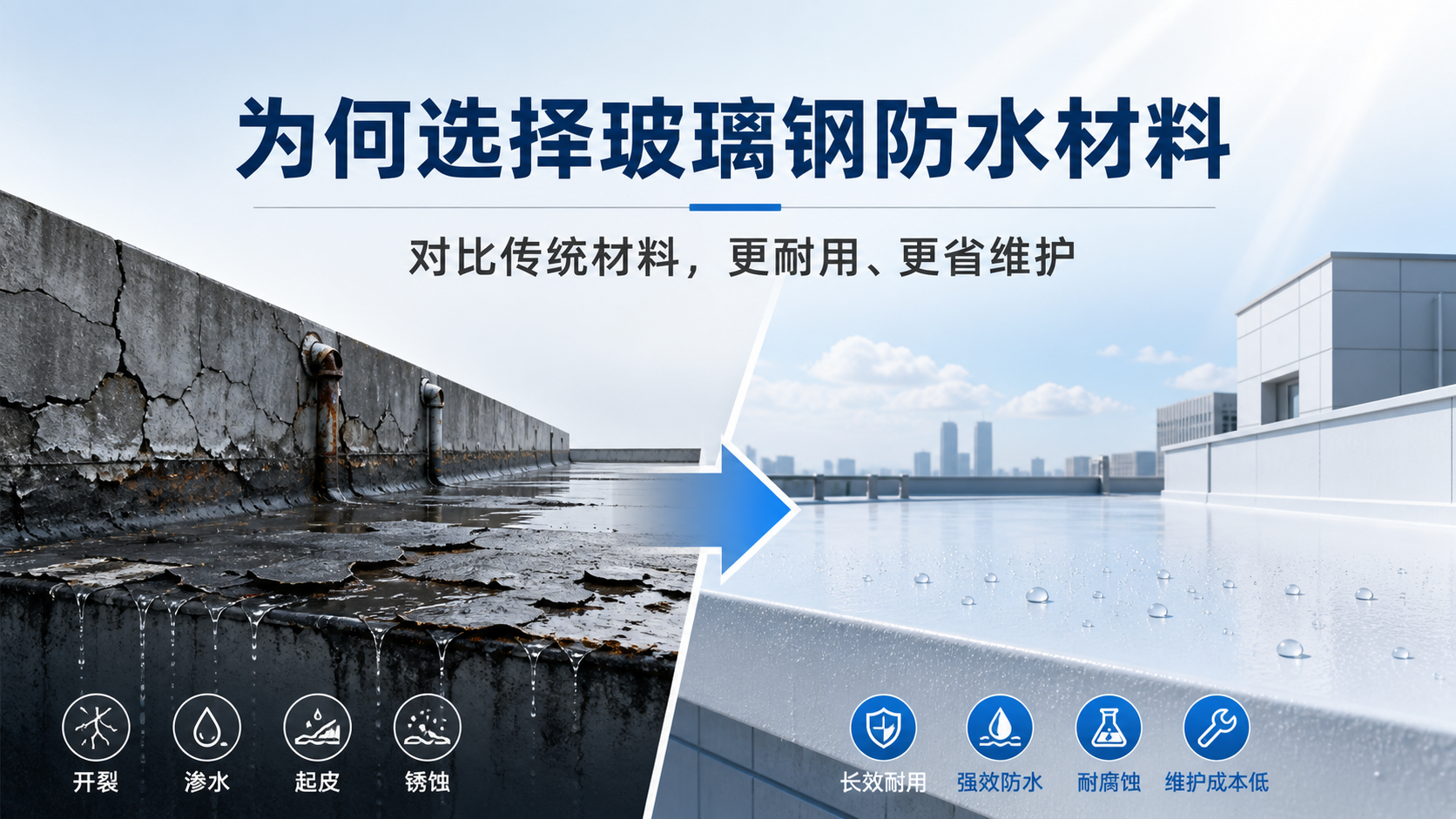 在沈阳,为何选择玻璃钢防水材料而非传统材料